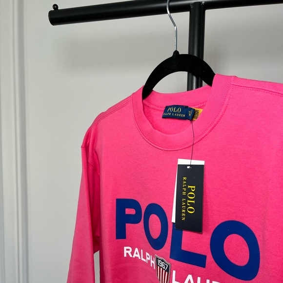 WOMEN’S Polo Ralph Lauren Hot Pink Fleece Sweater - size XS - Picture 2 of 4